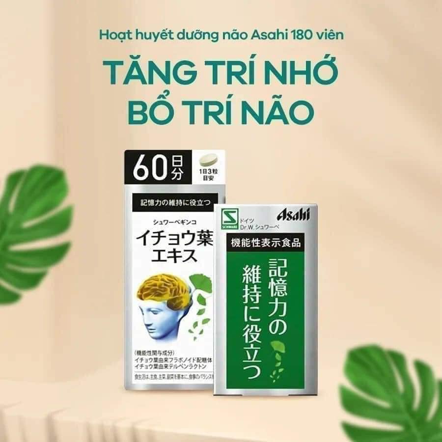 THUỐC TIỀN ĐÌNH - HOẠT HUYẾT DƯỠNG NÃO - BỔ NÃO ASAHI NHẬT 180 VIÊN